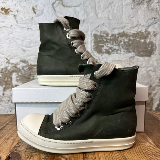 Rick Owens High Jumbo Lace Moss Milk Sneaker Sz 7.5 (40.5)