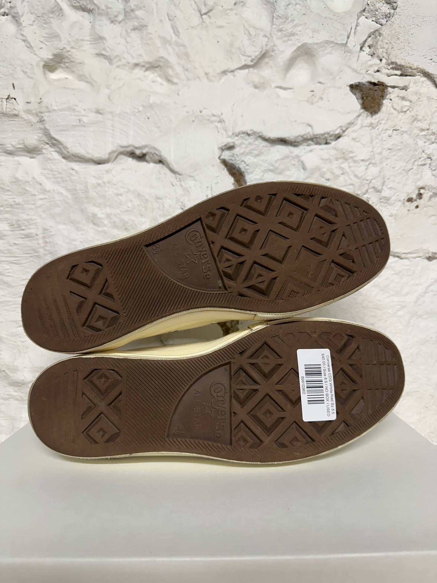 Converse CDG White Red Sz 8.5