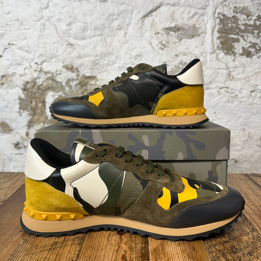Valentino Green Camo Yellow Rock Runner Sneaker Sz 13 (46) DS