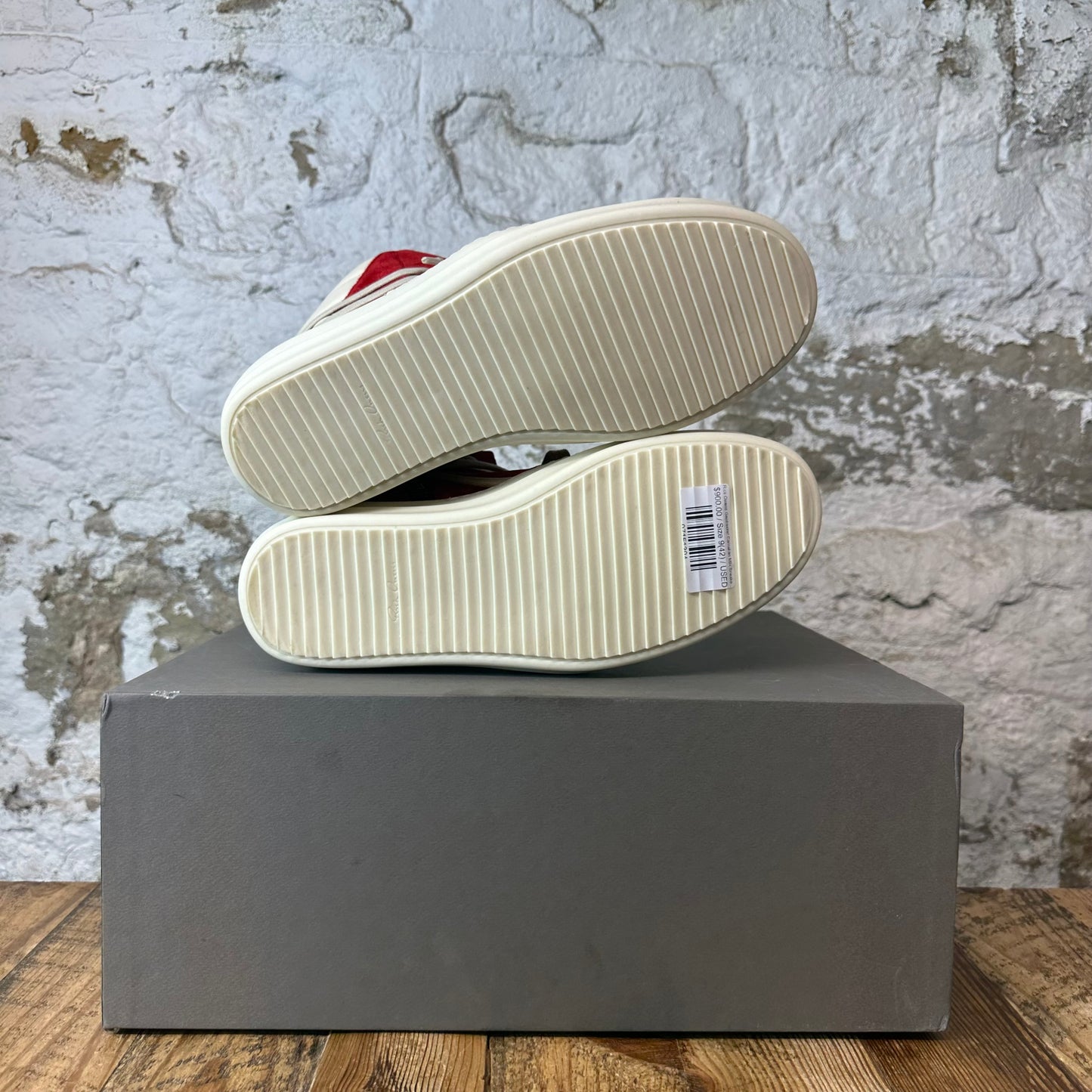 Rick Owens Geobasket Carnelian Milk Sneaker Sz 9 (42)