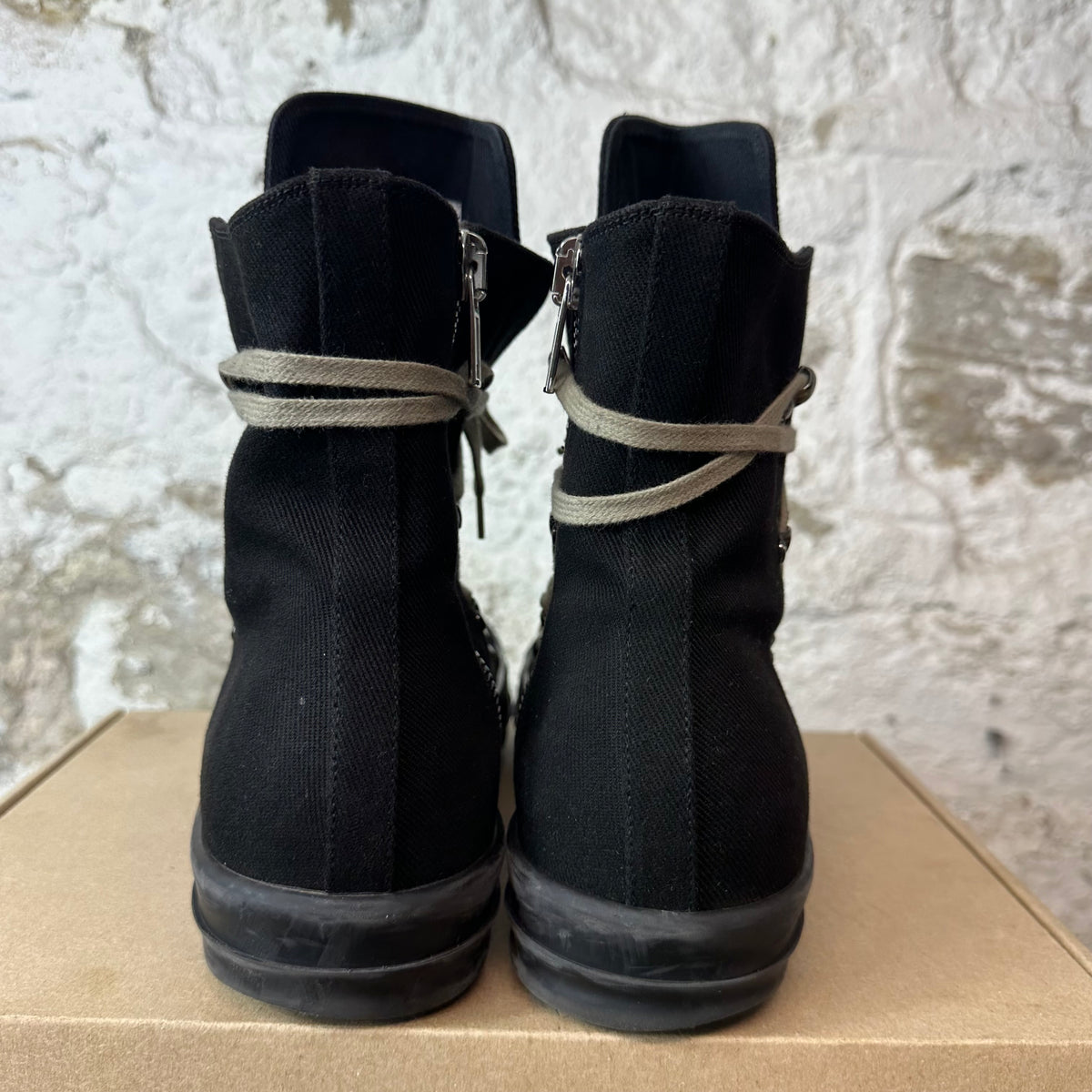 Rick Owens High Hexa Lace Black Pearl Sneaker Sz 12 (45)
