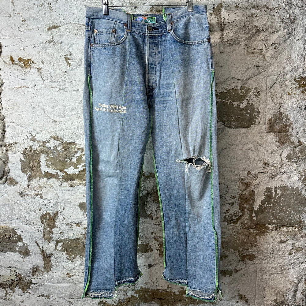 Better With Age Altar Reconstructed Blue Denim Jeans Sz 30