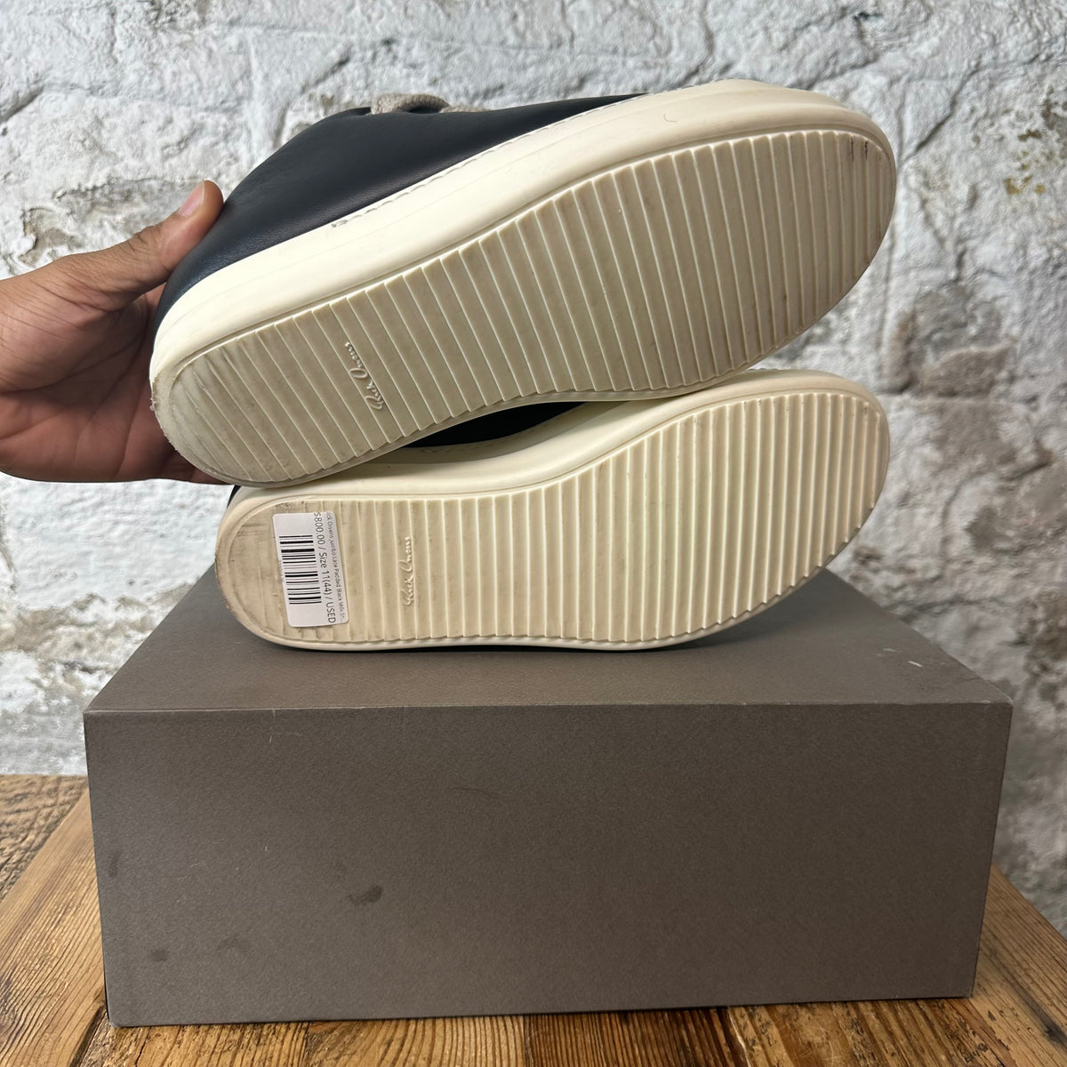 Rick Owens Jumbo Lace Padded Black Milk Sneaker Sz 11 (44)