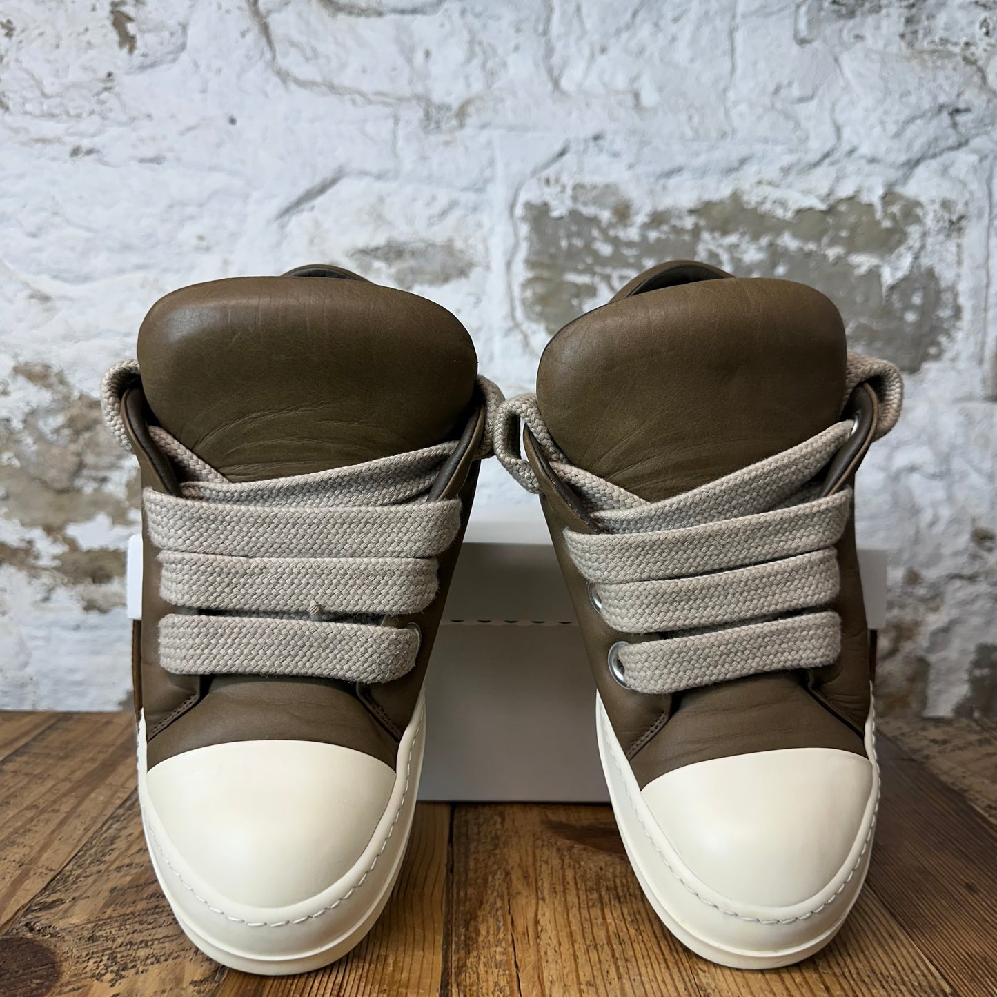 Rick Owens Jumbo Lace Puffer Bean Milk Sneaker Sz 8 (41)