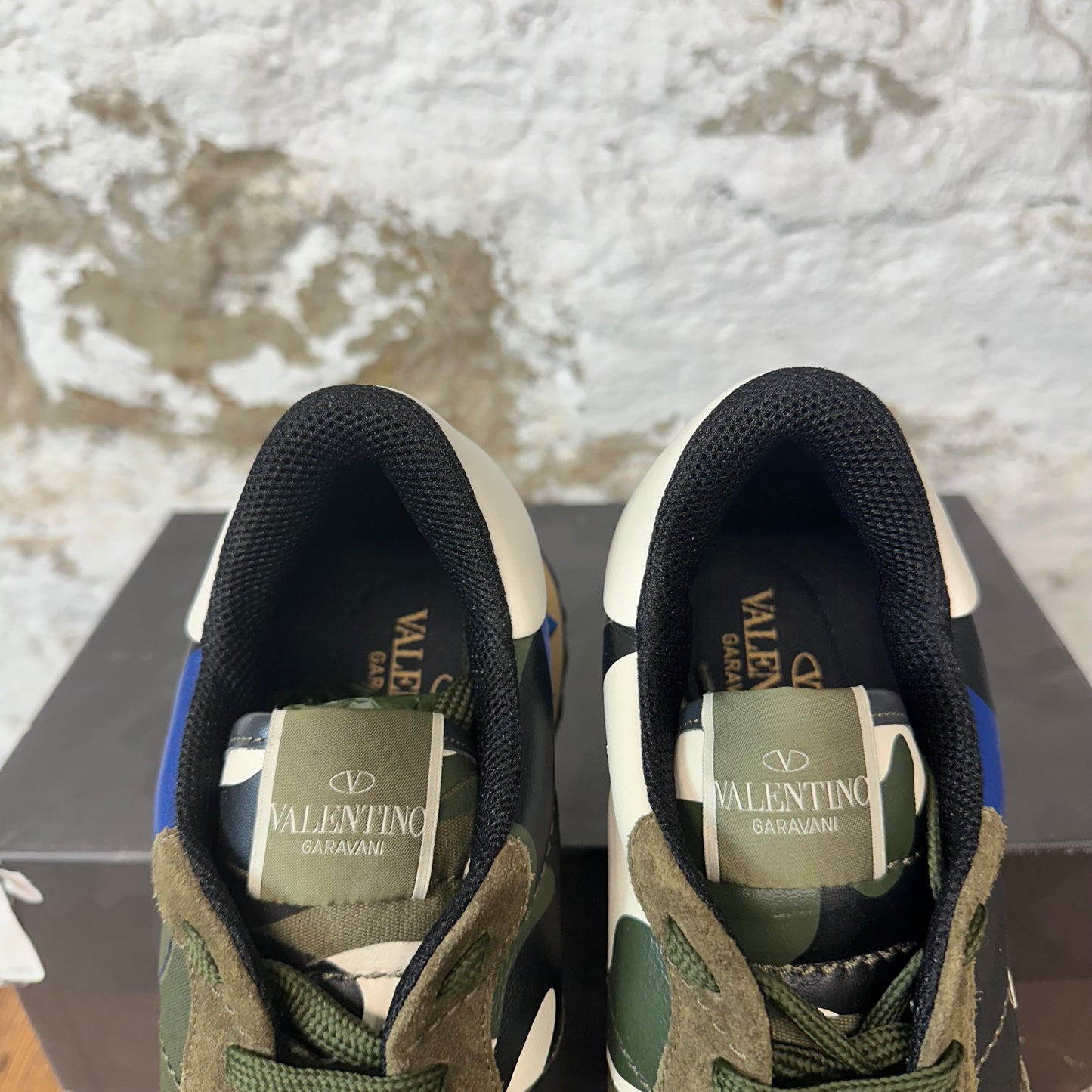 Valentino Green Camo Blue Rock Runner Sneaker Sz 13 (46) DS