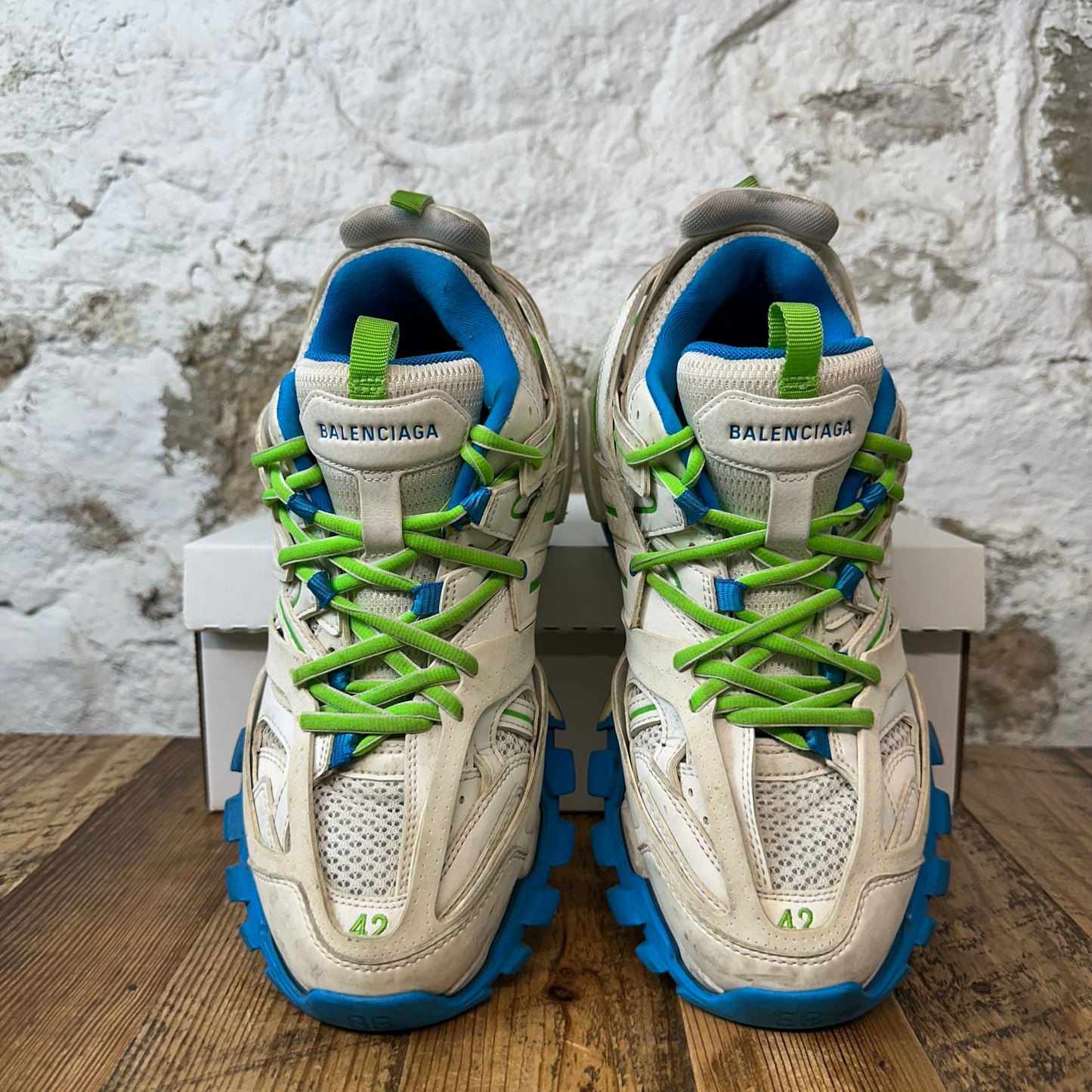Balenciaga Track Runner White Green Blue Sz 9 (42) No Box