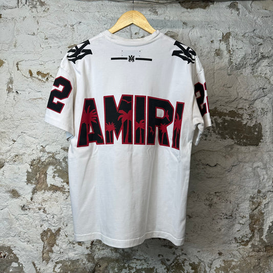 Amiri Black Red 22 Skater Logo T-shirt White Sz S
