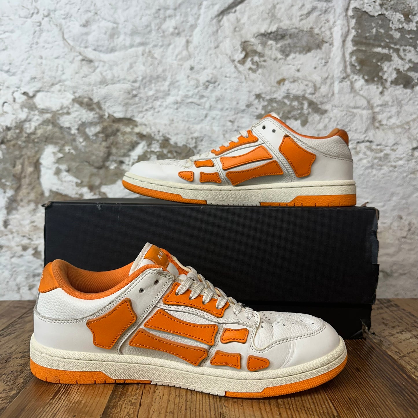 Amiri Orange Skeleton White Cream Sneaker Sz 7 (40)