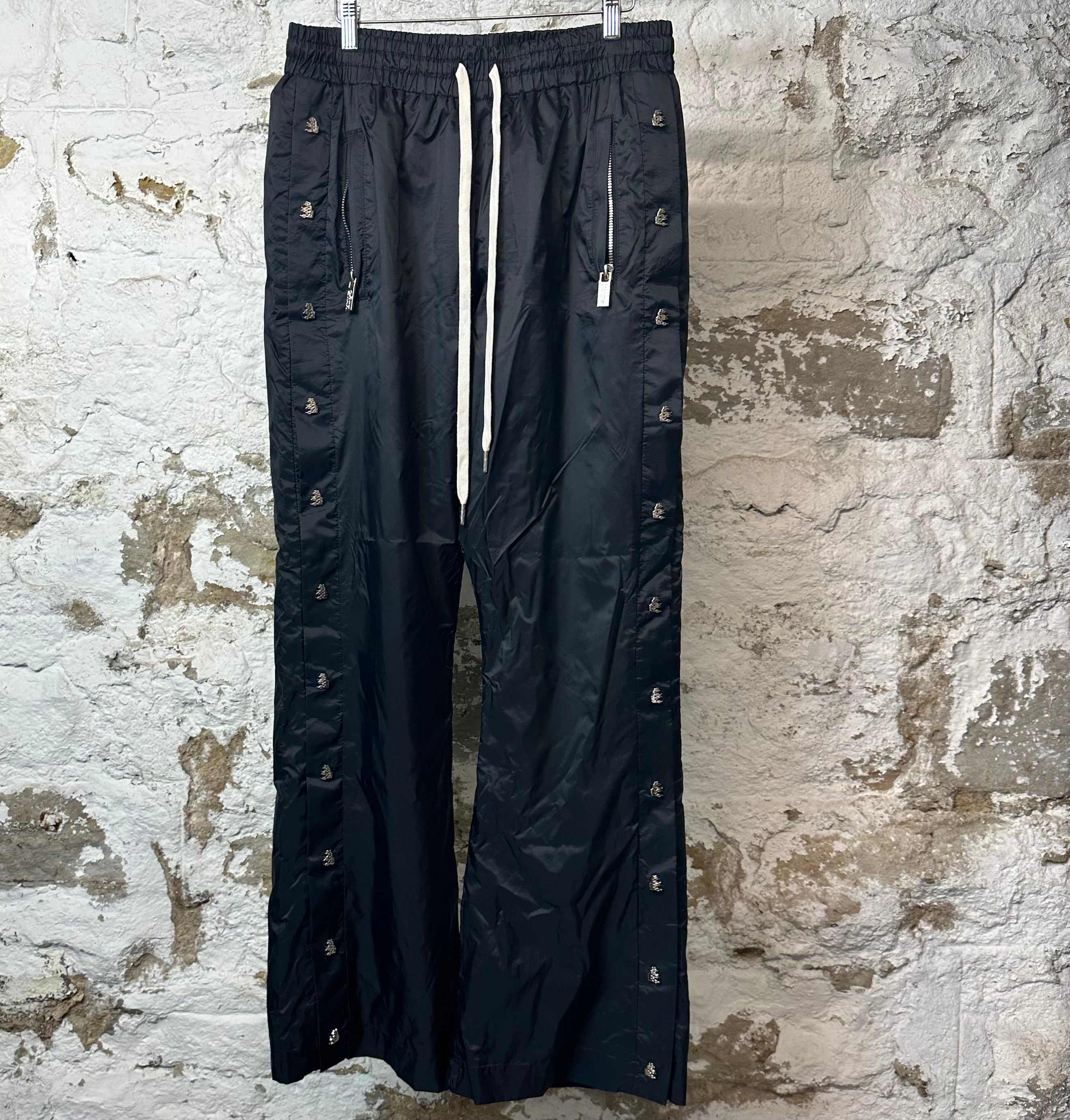 Hellstar Nylon Snap Black Flare Pants Sz L