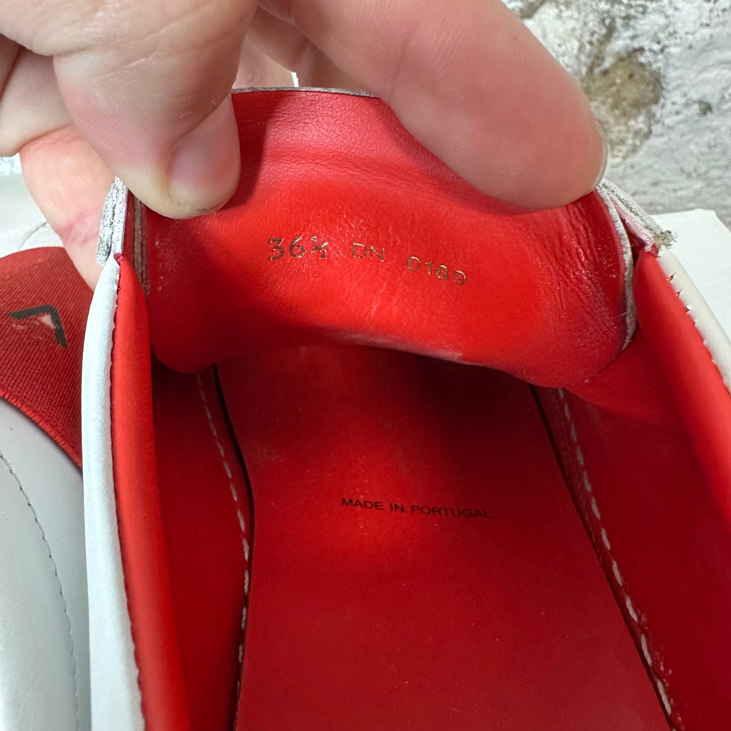 Givenchy Red Strap White Sneaker Sz 4.5 (36.5) No Box