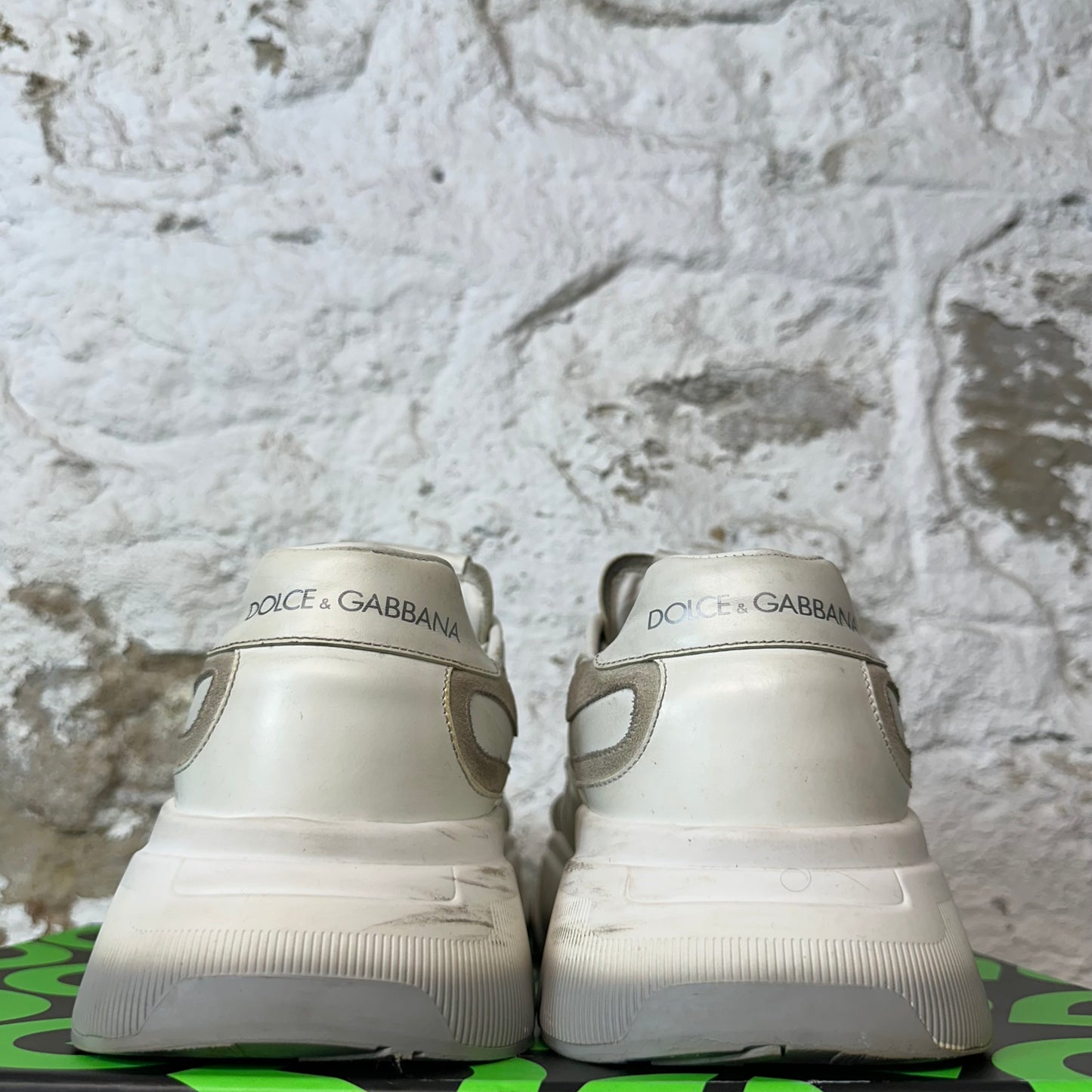 Dolce Gabbana White Cream Grey Daymaster Sneaker Sz 9