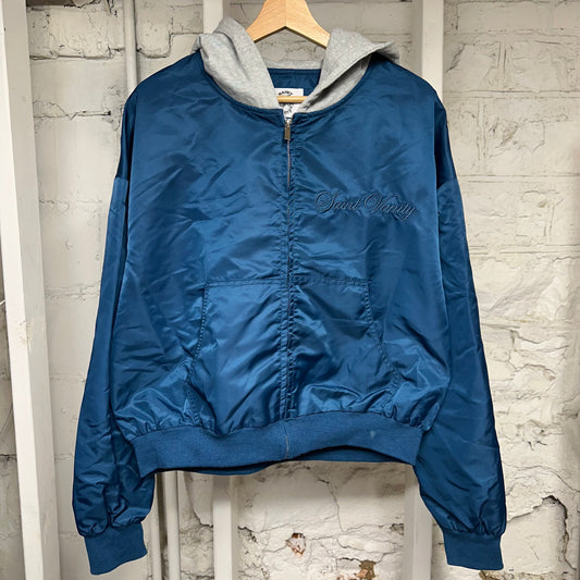 Saint Vanity Nylon Hooded Bomber Jacket Sz S