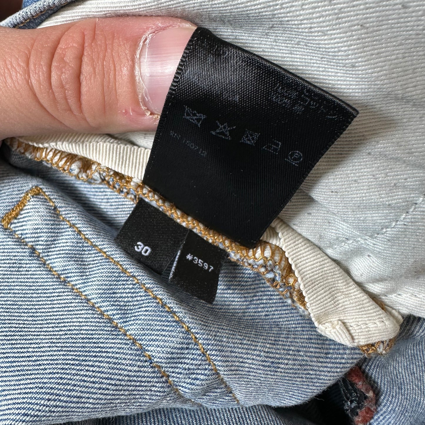 Amiri MX1 Multicolor Flannel Blue Denim Jeans Sz 30