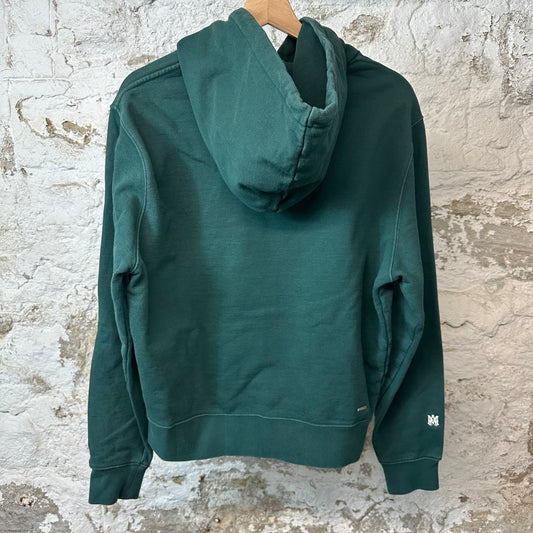 Amiri Cream Leather Spell Hoodie Green Sz M