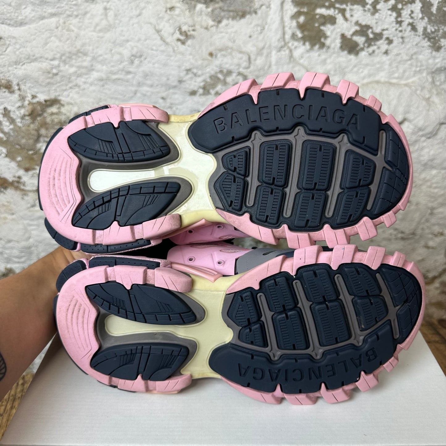 Balenciaga Track Runner Pink Navy Gray Sz 8 (41) No Box