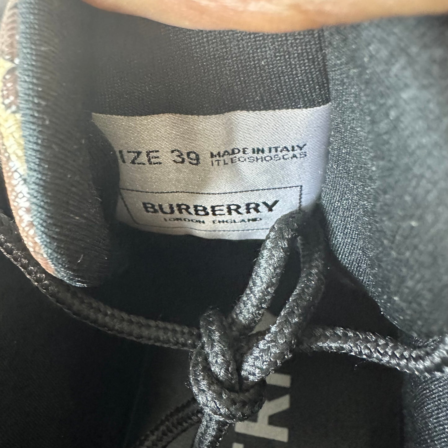 Burberry Arthur Brown Monogram Black Sneaker Sz 6.5 (39)