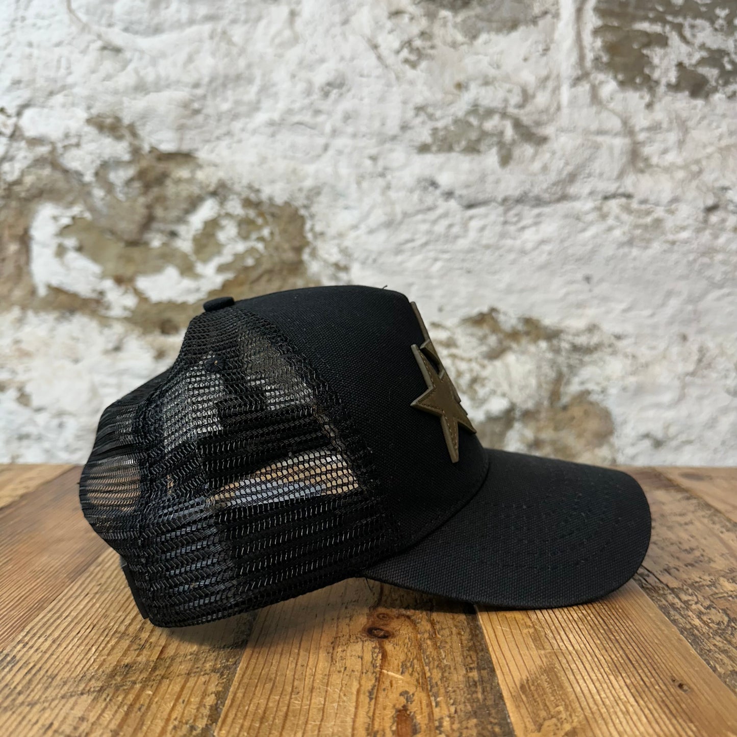 Amiri Green Camo Star Black Trucker Hat