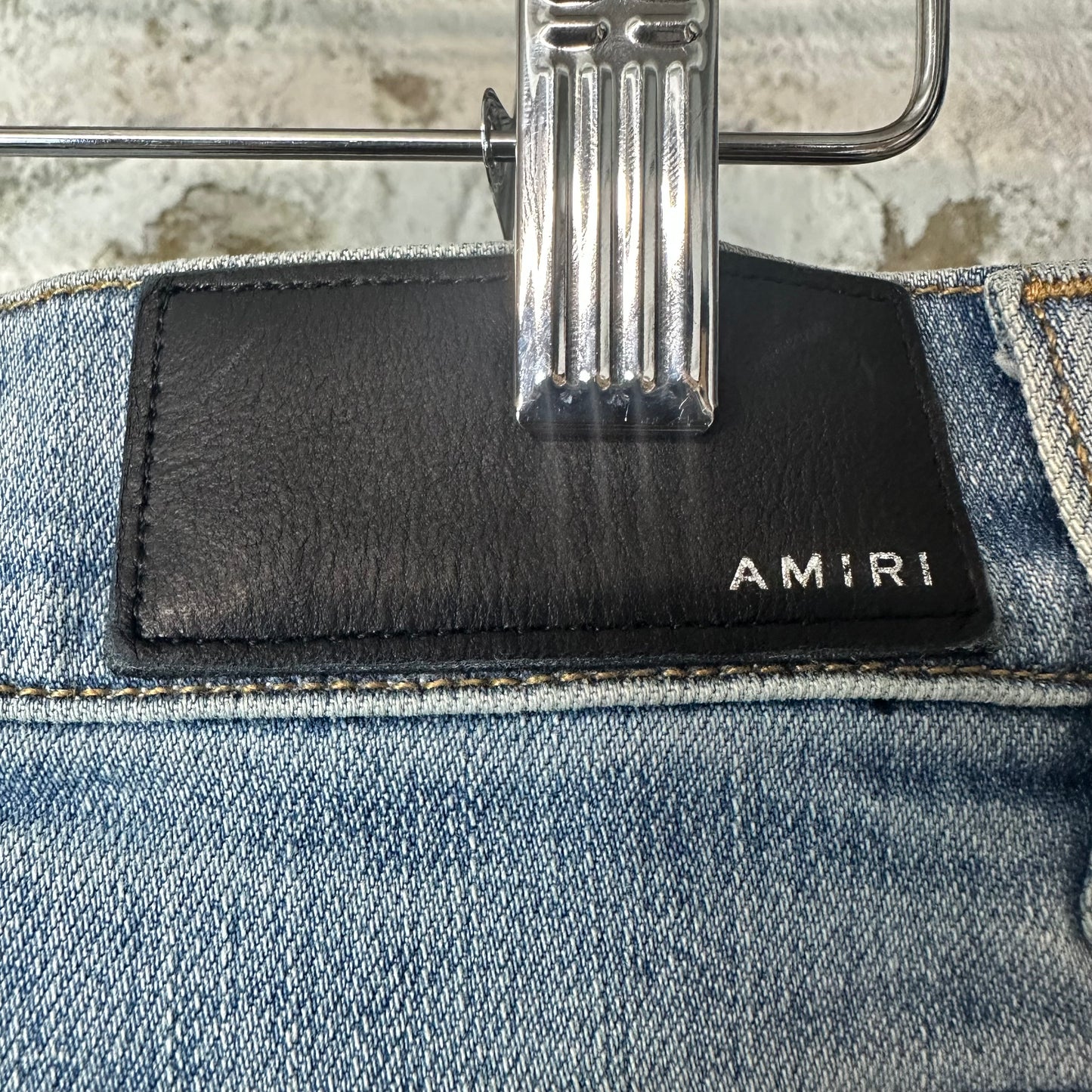 Amiri Leopard Thrasher Blue Denim Jeans Sz 31