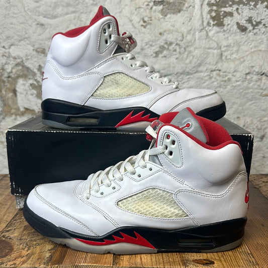 Air Jordan 5 Fire Red Silver Tongue Sz 10