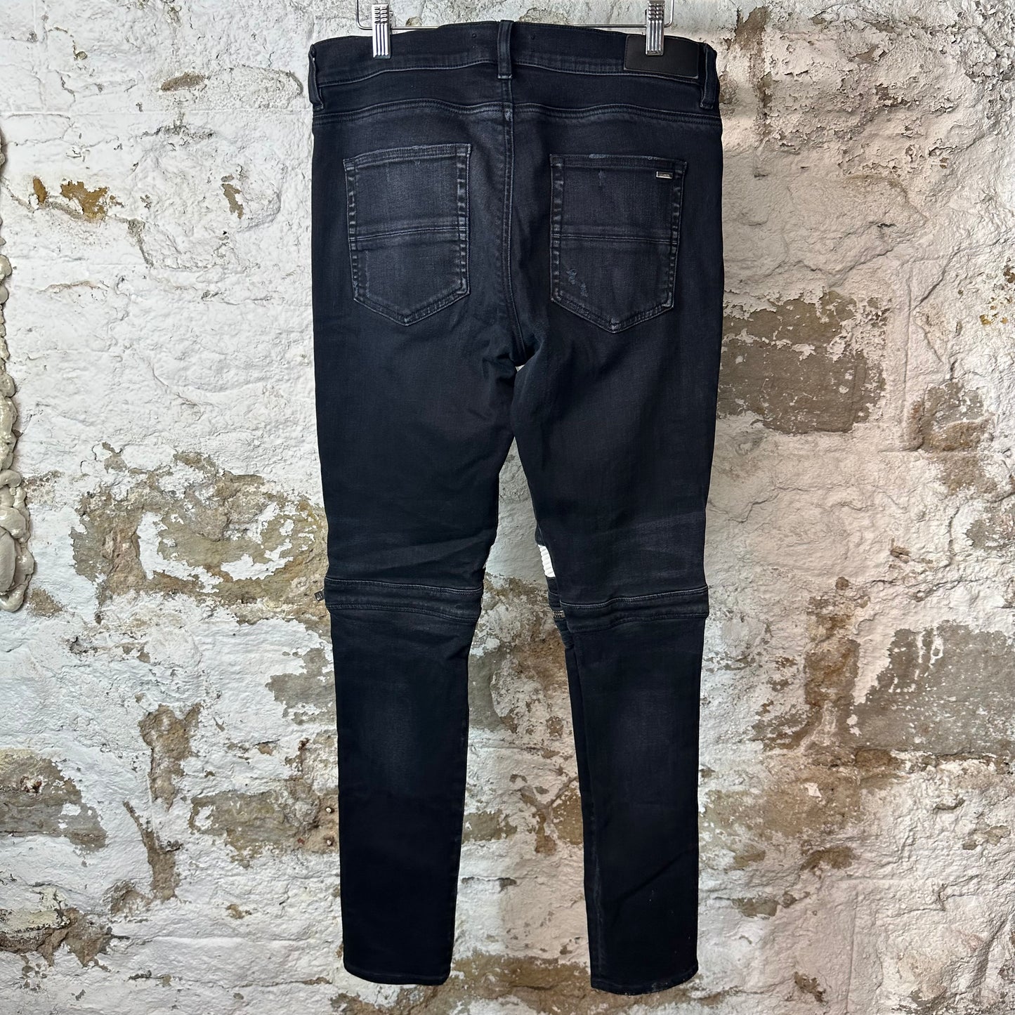Amiri MX2 White Patch Black Denim Jeans Sz 32
