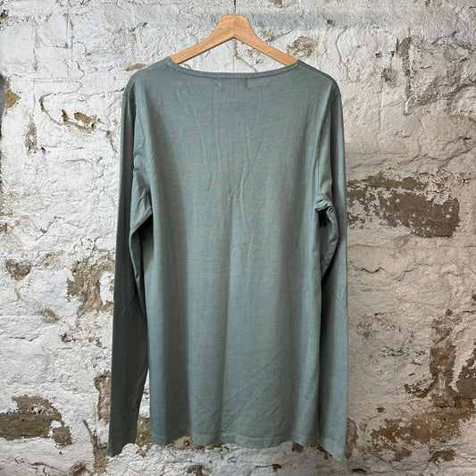 Burberry Spellout Cyan Green L/s Sz L