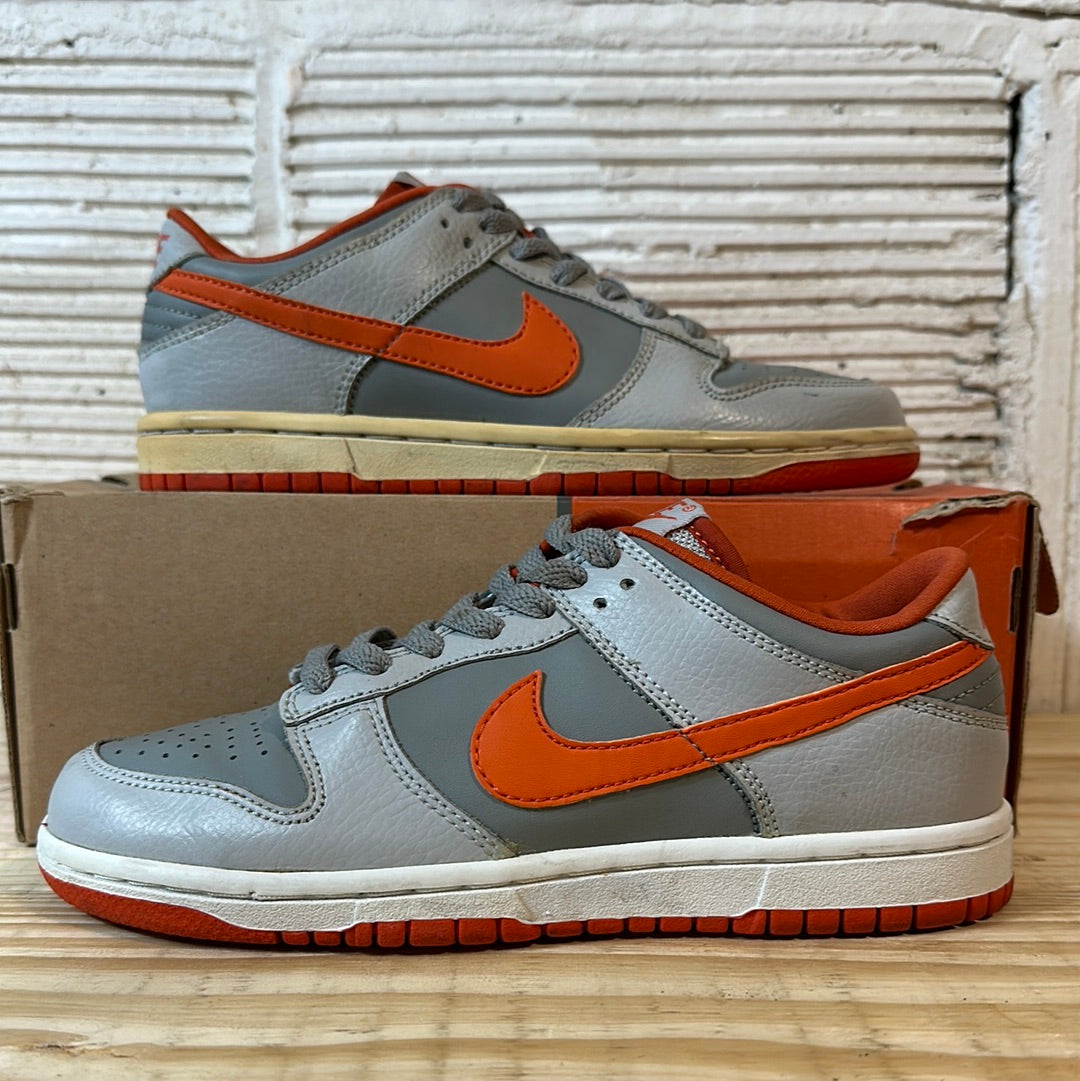 Nike Dunk Low Grey Orange Sz 4Y