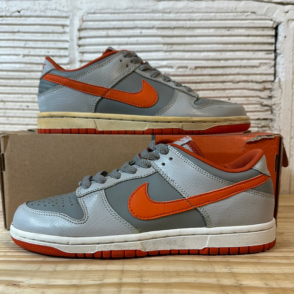 Nike Dunk Low Grey Orange Sz 4Y