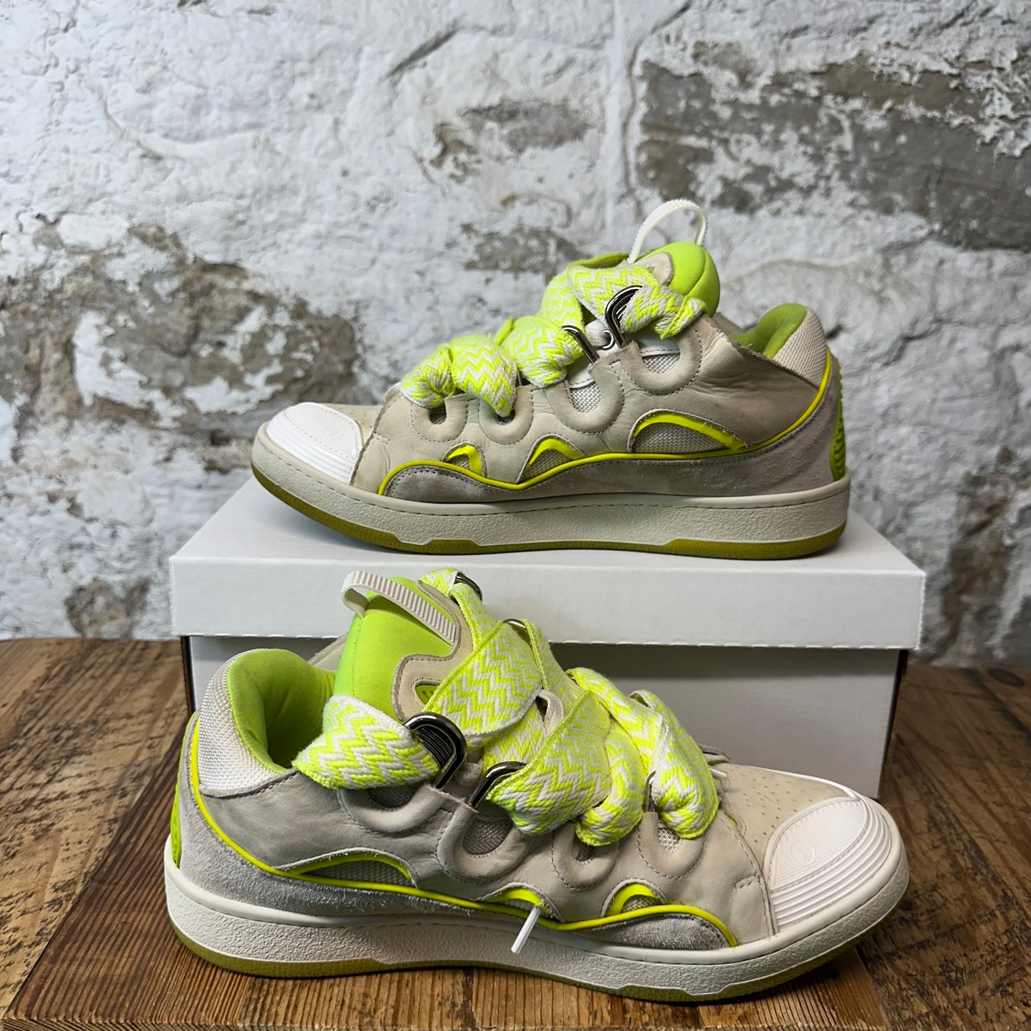 Lanvin Curb Yellow Grey White Sneaker Sz 10 (43)