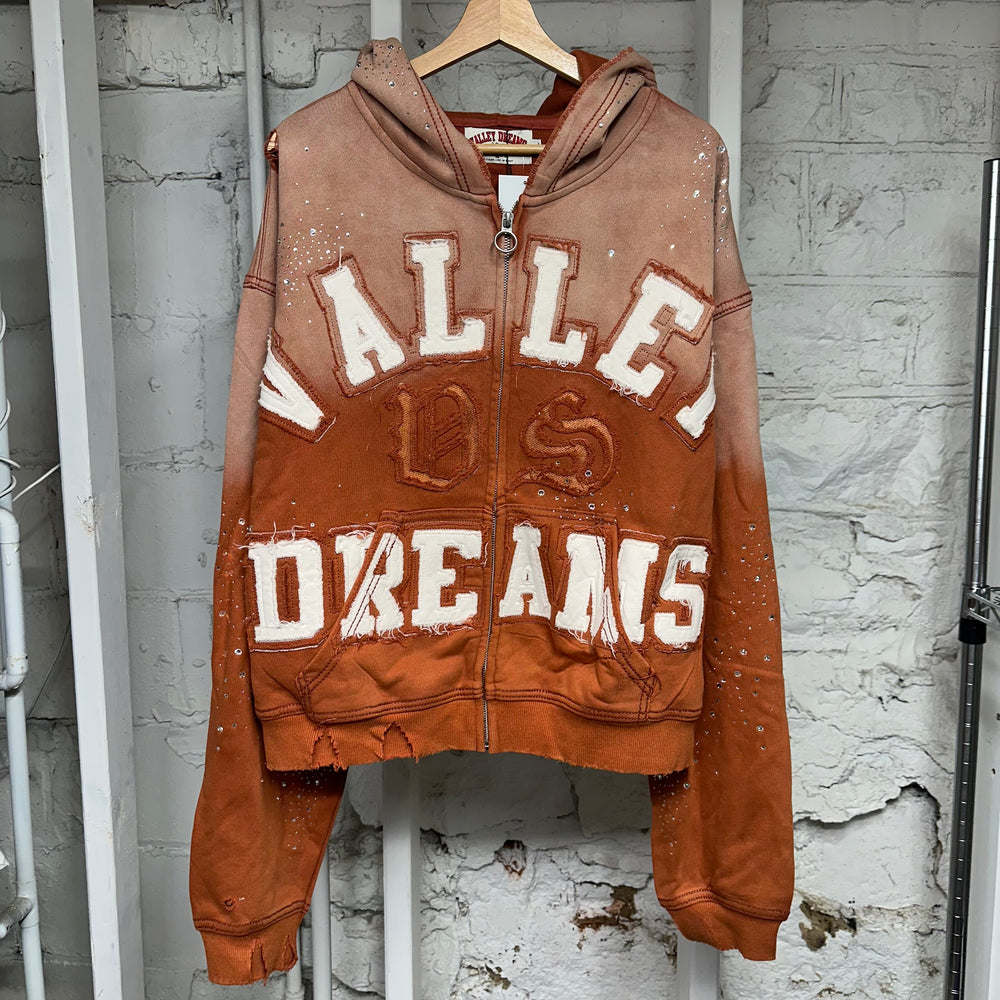 Vale Forever Classico Orange Zip-Up Hoodie Sz XL DS