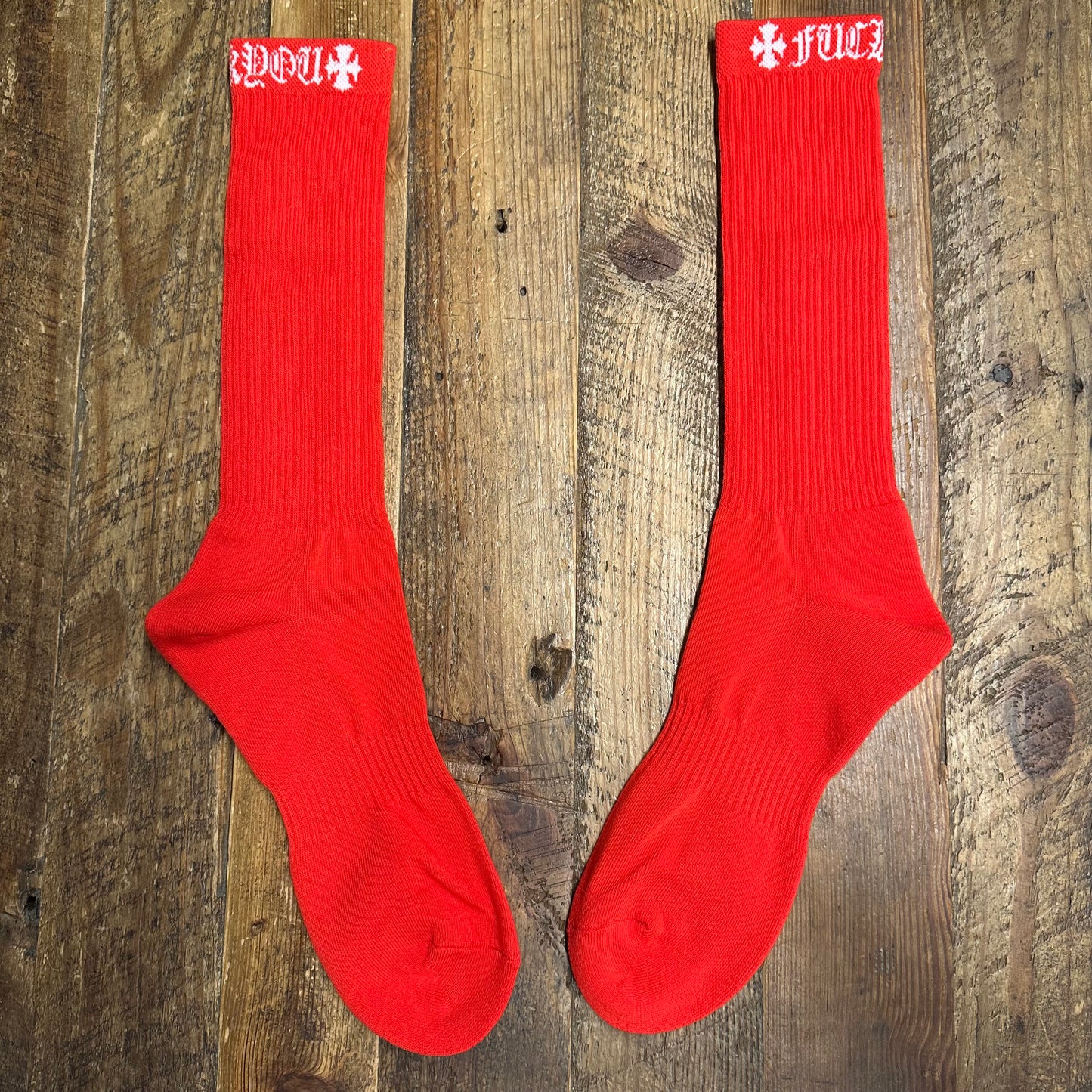Chrome Hearts White Spell Red Socks DS
