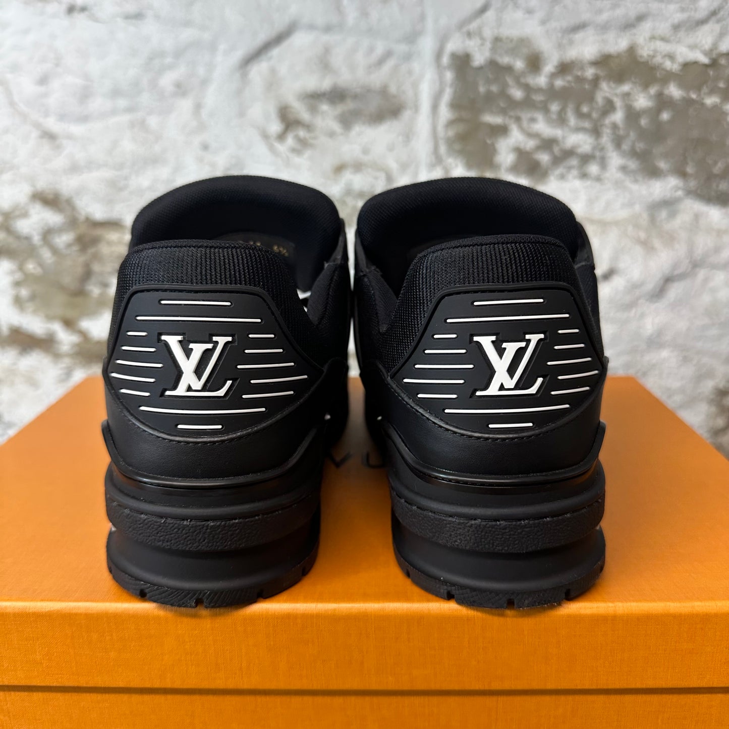 Louis Vuitton Triple Black Trainer Sneaker Sz 8 (6.5LV)