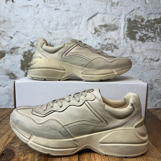Gucci Rhyton Ivory Beige Vintage Sneaker Sz 9