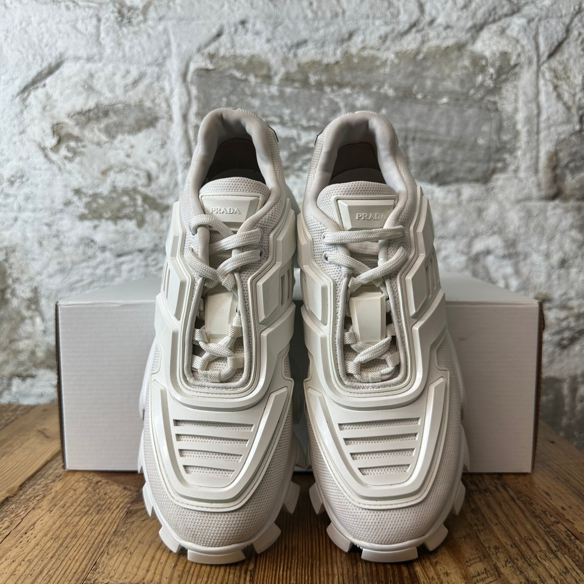 Prada Cloudbust Thunder Triple White Sneaker Sz 6 (38)