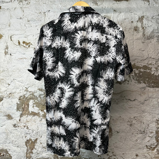 Givenchy Black White Floral Button Up Shirt Sz M