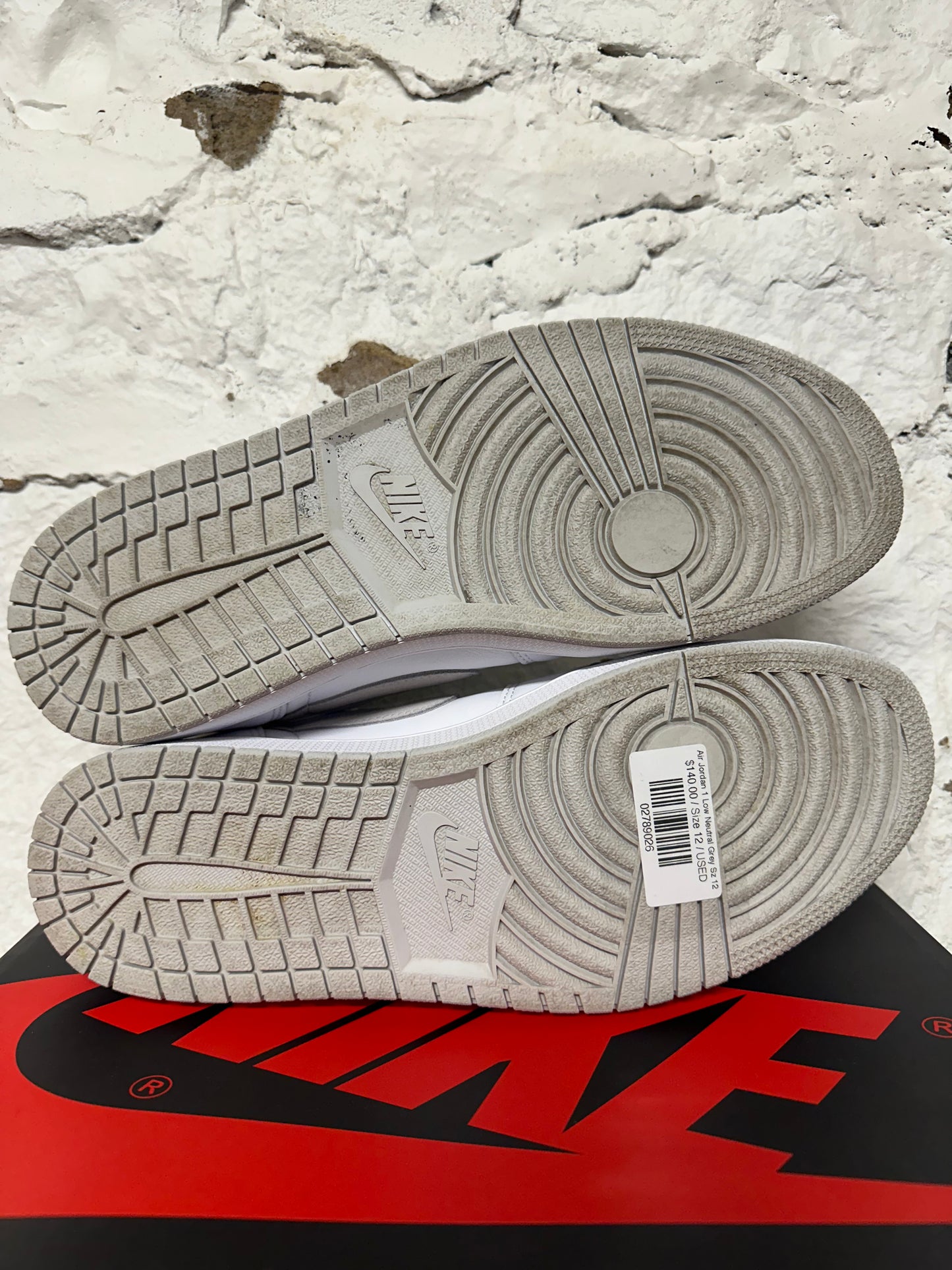 Air Jordan 1 Low Neutral Grey Sz 12