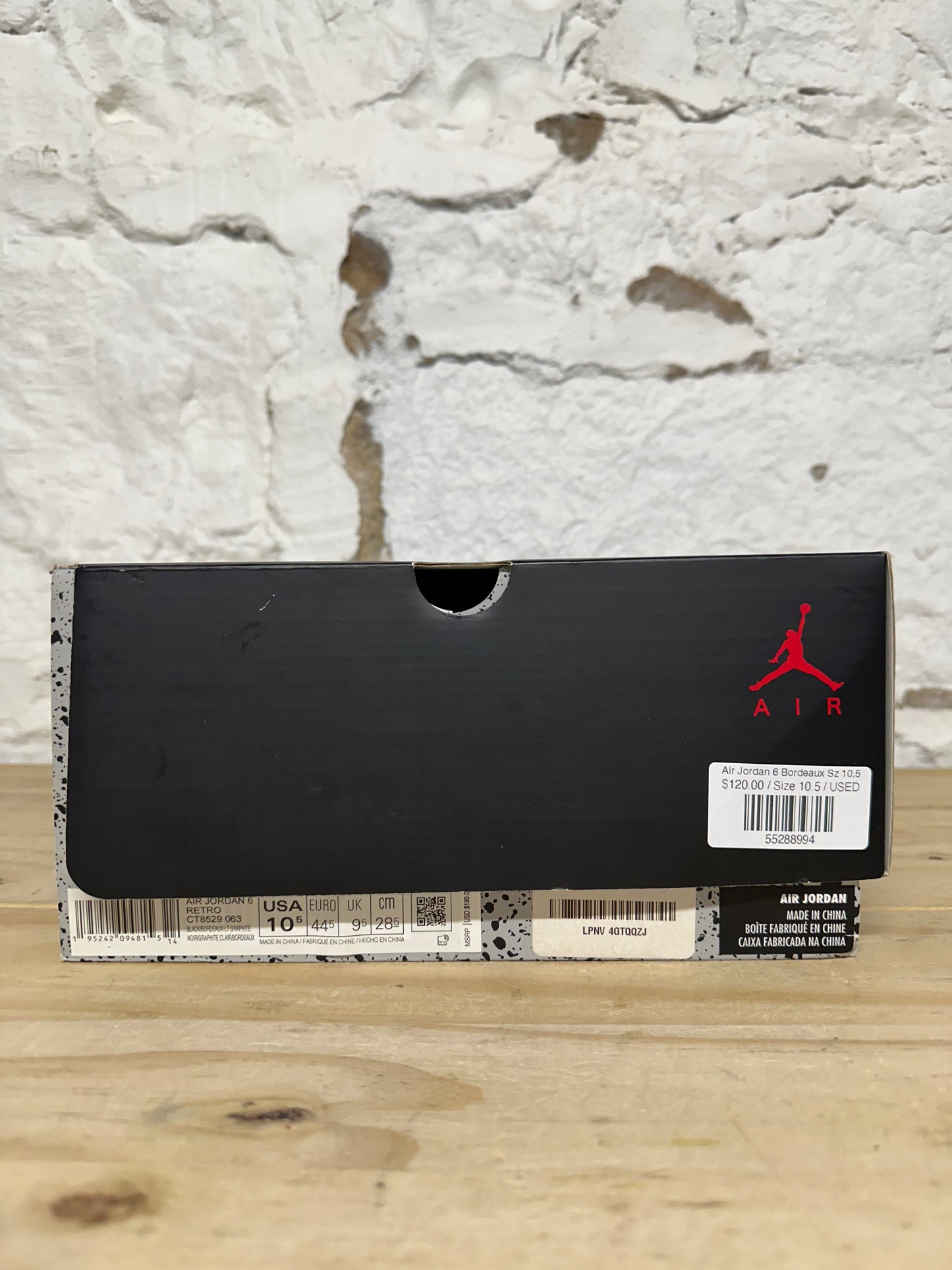 Air Jordan 6 Bordeaux Sz 10.5