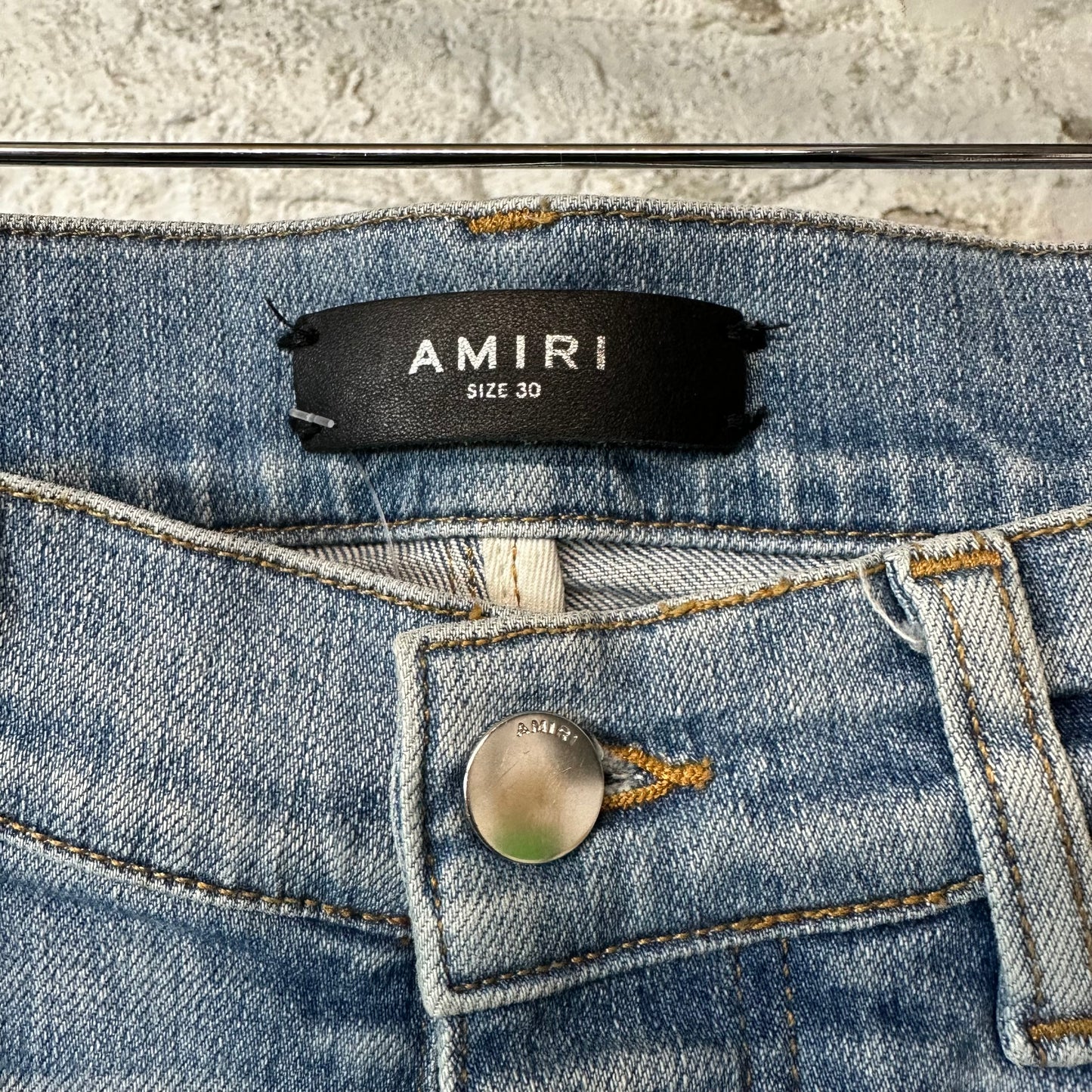 Amiri MX1 Green Plaid Flannel Blue Denim Jeans Sz 30