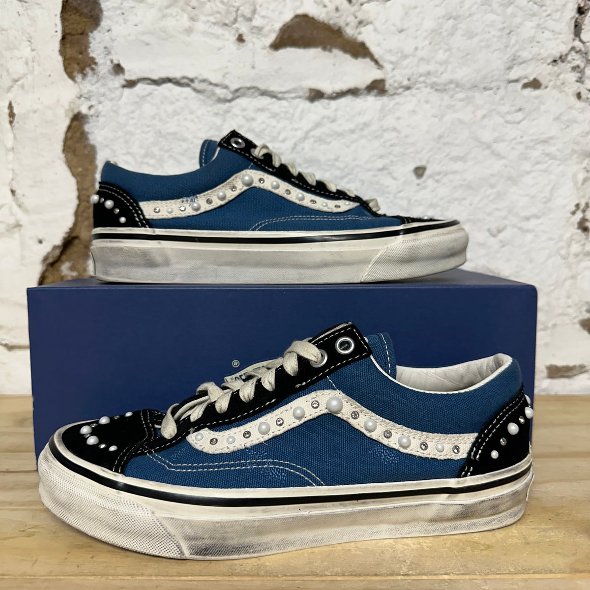 Vans LX Old Skool 36 Pearlized Black Navy Sz 6.5