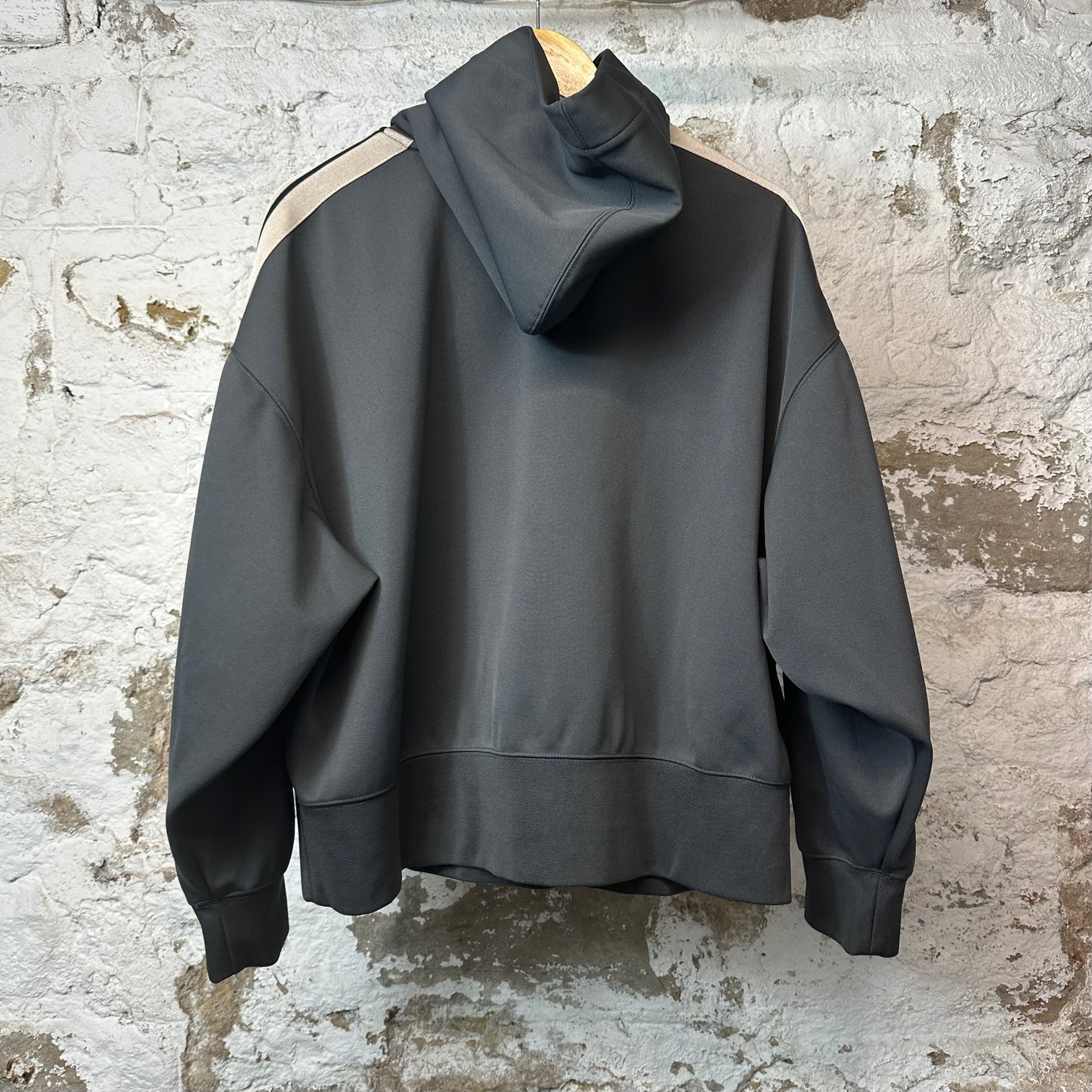 Palm Angels Grey Track Hooded Jacket Sz XS