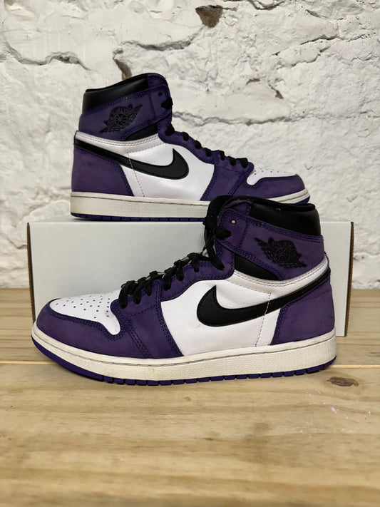 Air Jordan 1 High Court Purple White (Suede) Sz 10