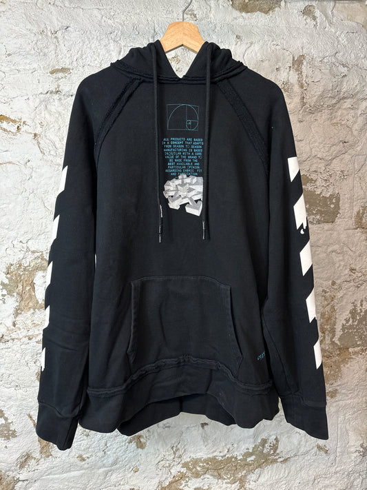 Off-White Teal Golden Ratio Hoodie Black Sz M