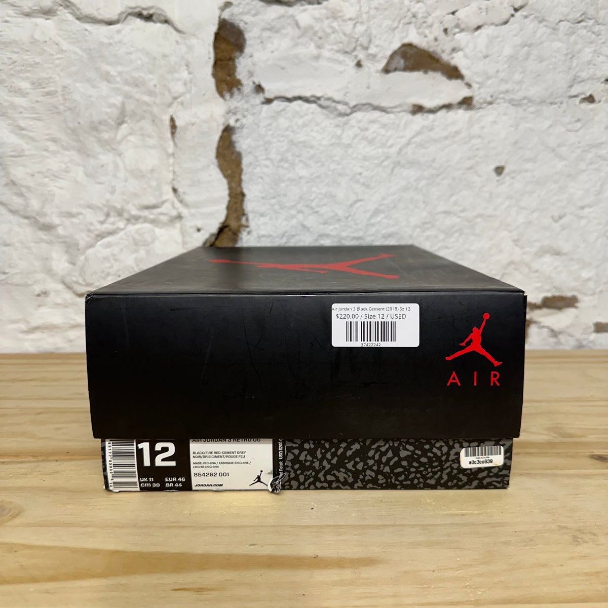 Air Jordan 3 Black Cement (2018) Sz 12