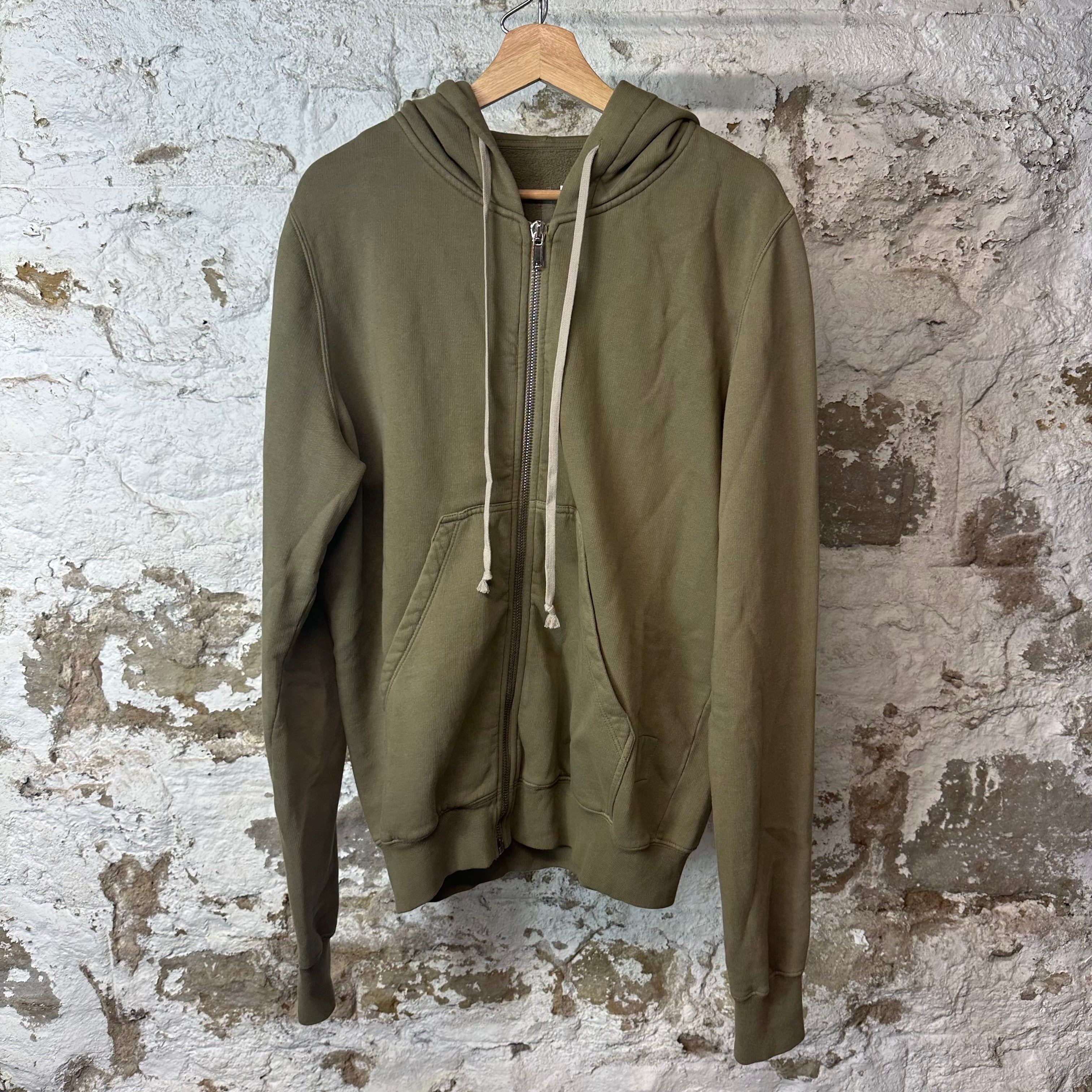 Rick Owens DRKSHDW Pale Green Pearl Zip Up Hoodie Sz L