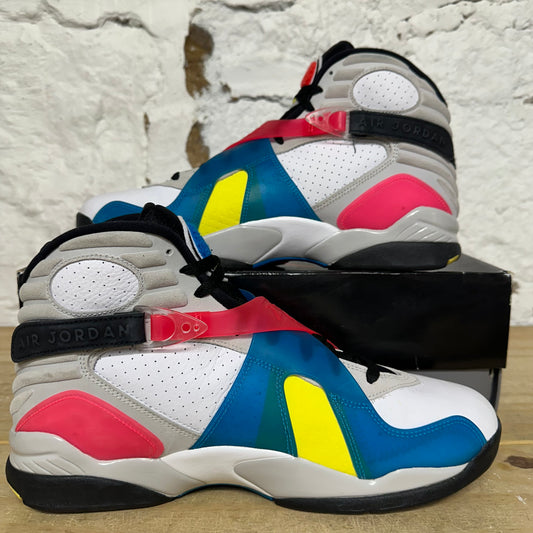 Air Jordan 8 White Multicolor Sz 12