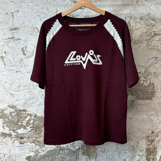 Louis Vuitton Intarsia T-shirt Maroon Sz S