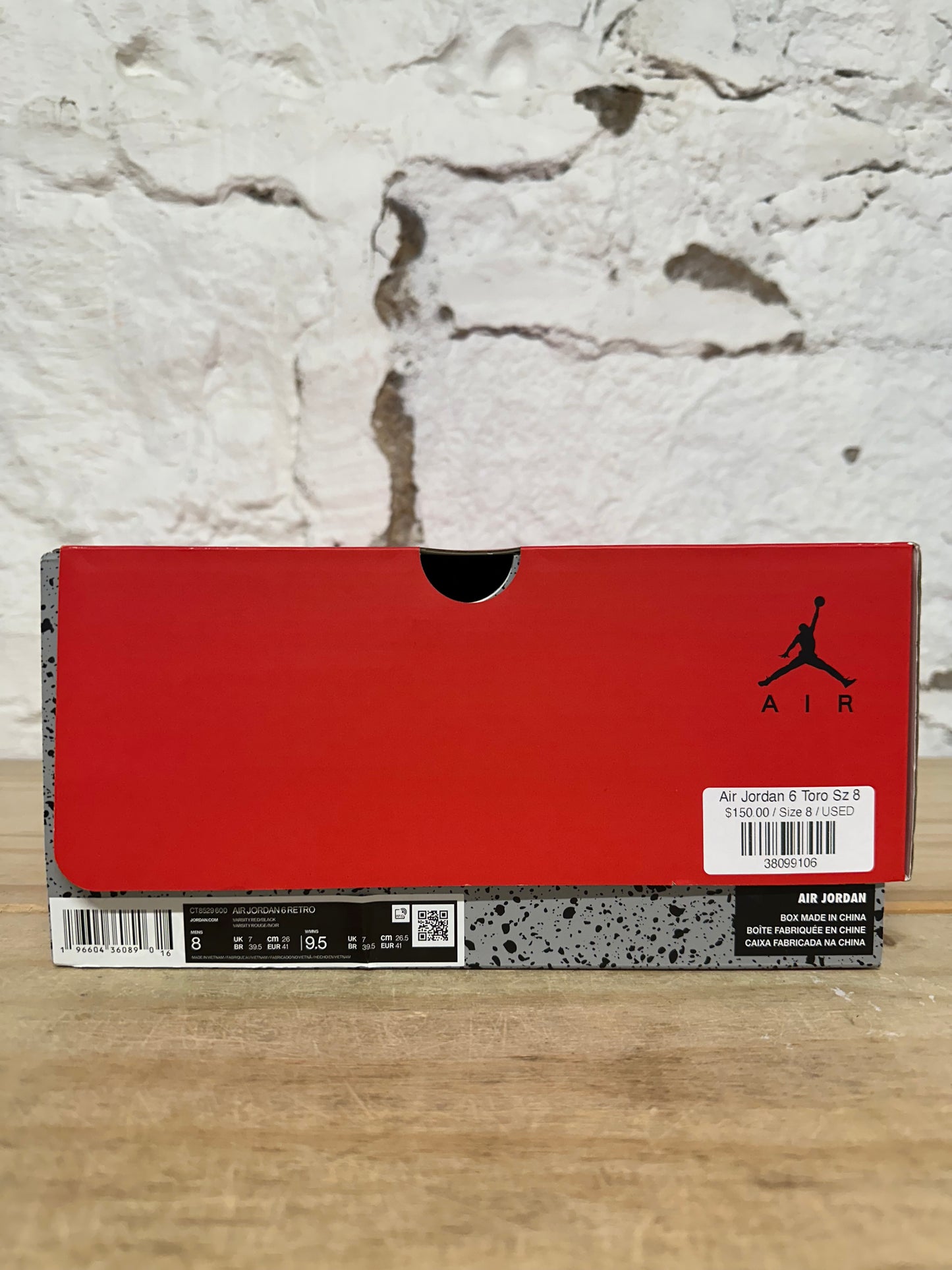 Air Jordan 6 Toro Sz 8