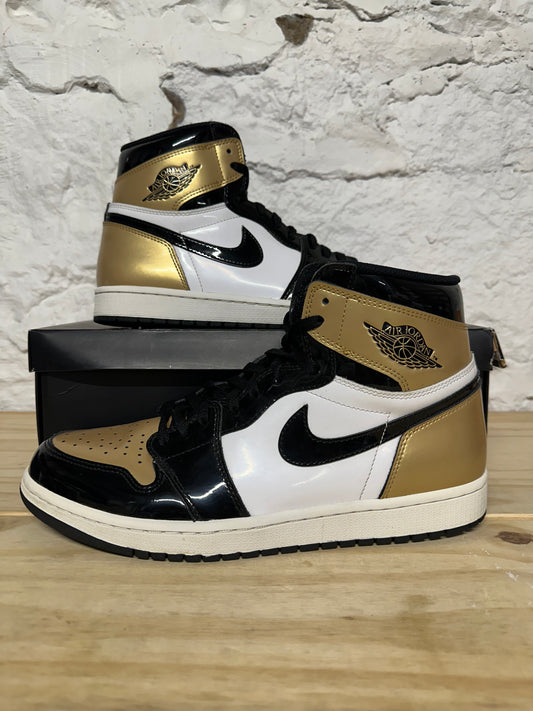 Air Jordan 1 High Patent Gold Toe Sz 11.5