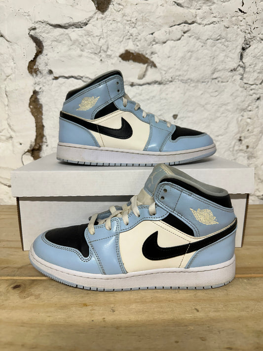 Air Jordan 1 Mid Ice Blue Sz 7Y