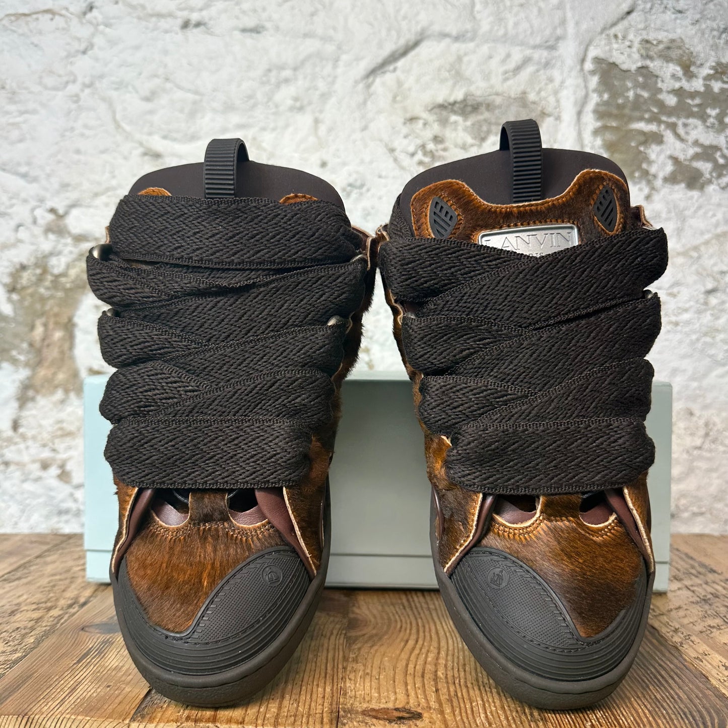 Lanvin Curb Brown Pony Hair Sneaker