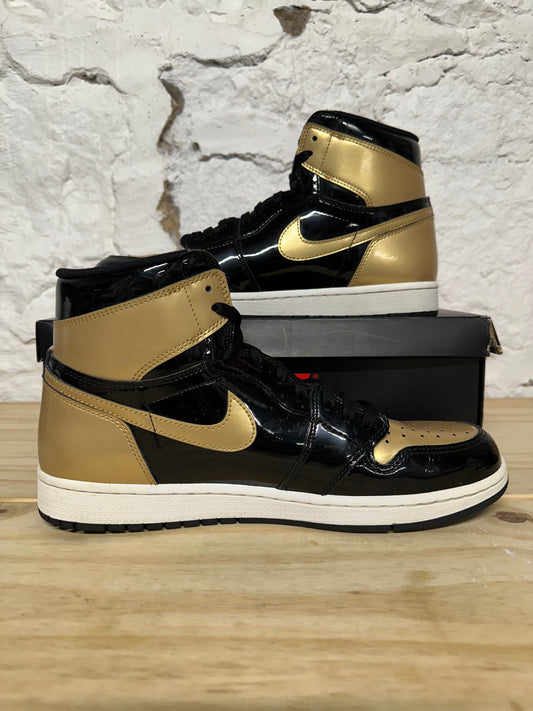 Air Jordan 1 High Patent Gold Toe Sz 11.5